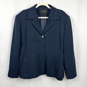 Fransa Clothing Company Women’s XL Navy Casual Blazer Jacket Zip & Button Front